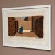 Original Swedish Color Lithograph – “Figure in a Sunlit Desert” by Lars Norrman