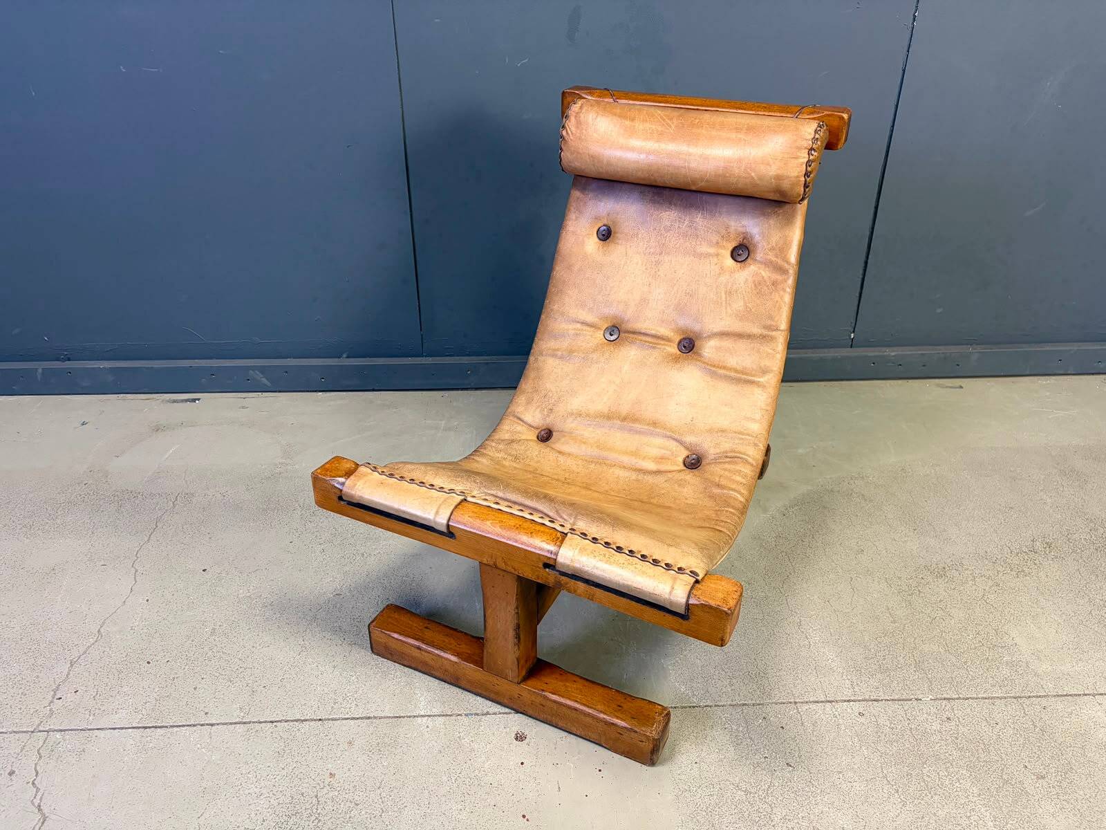 Vintage brutalist Brazilian easy chair, 1960s