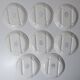 8 plates + 1 asparagus dish, salins earthenware, vintage white pompadour