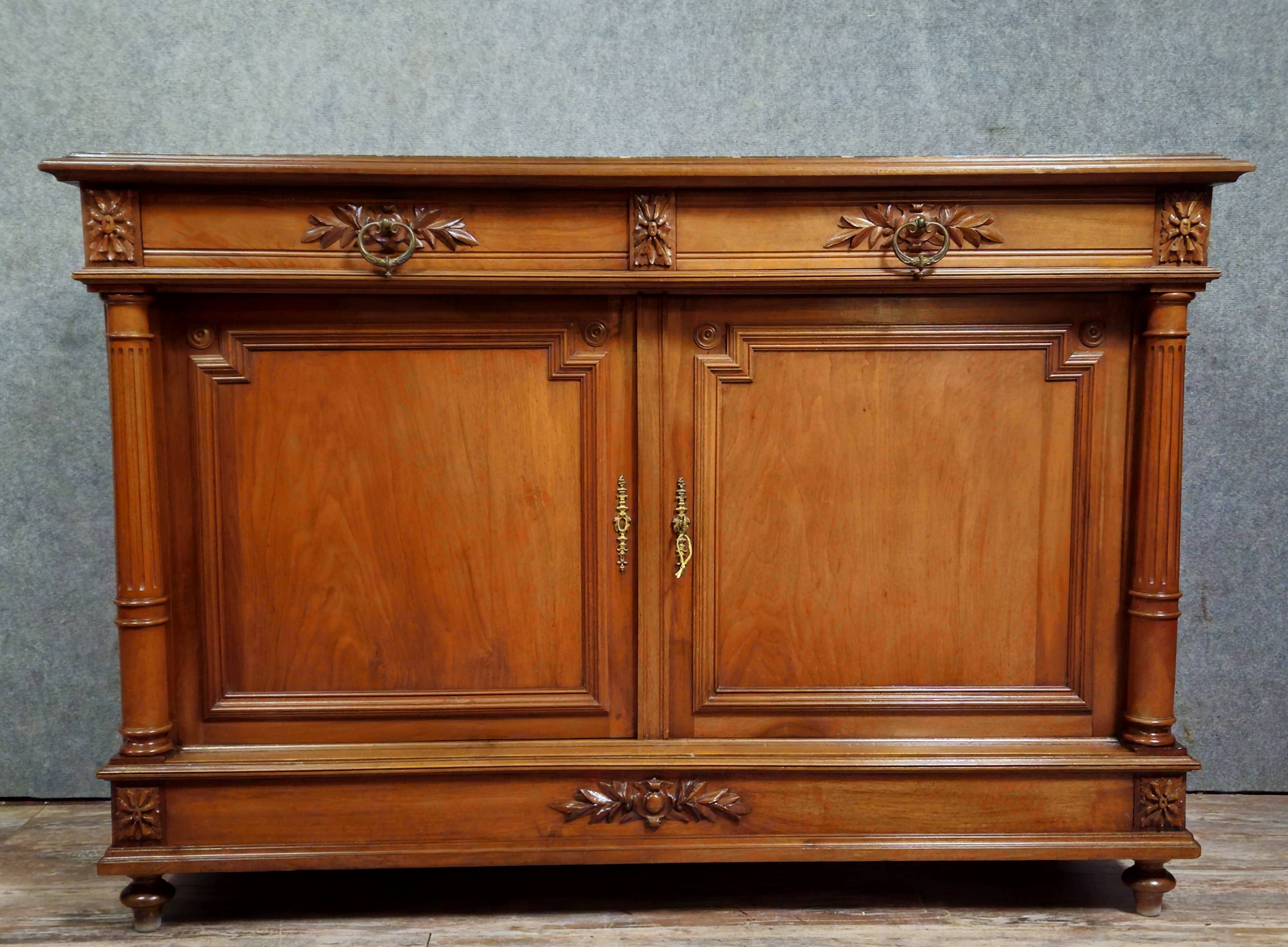 Buffet style Renaissance in mahogany with marble top – 19th century