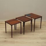 Set of three rosewood tables, Danish design, 1960s, production: Denmark