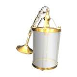 Brass and glass chandelier