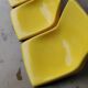 Waiting bench, vintage yellow banquette