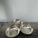 Silver-plated metal compartmentalized serving dish with acorn