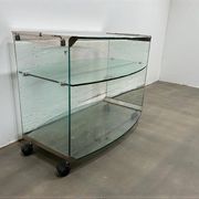 Bar cart/vintage cart in curved glass by Gallotti & Radice