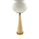 Conic parchment and brass table lamp, France 1960