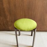 Vintage stool with velvet seat