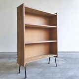 Bookcase wood and feet black metal