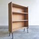 Bookcase wood and feet black metal