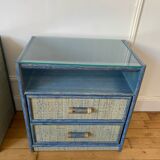 Pair of vintage rattan bedside tables