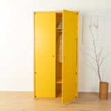 Wardrobe from the Profilsystem collection by Flötotto, 1970s, yellow HPL, beech frame