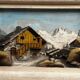 Alpine Table Vintage 1950s Carved and Painted Wood Signed W. Rosso
