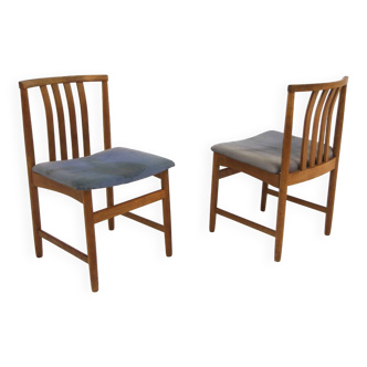 Set of 2 Scandinavian oak chairs, Sweden, 1960