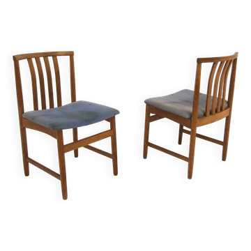 Set of 2 Scandinavian oak chairs, Sweden, 1960