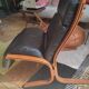 Pair of black leather armchairs Ekornes Ingmar Relling Norway 1960