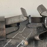 Pair of vintage brutalist iron candlesticks