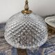 Brass ceiling lamp and glass in electrified diamond tip to nine
