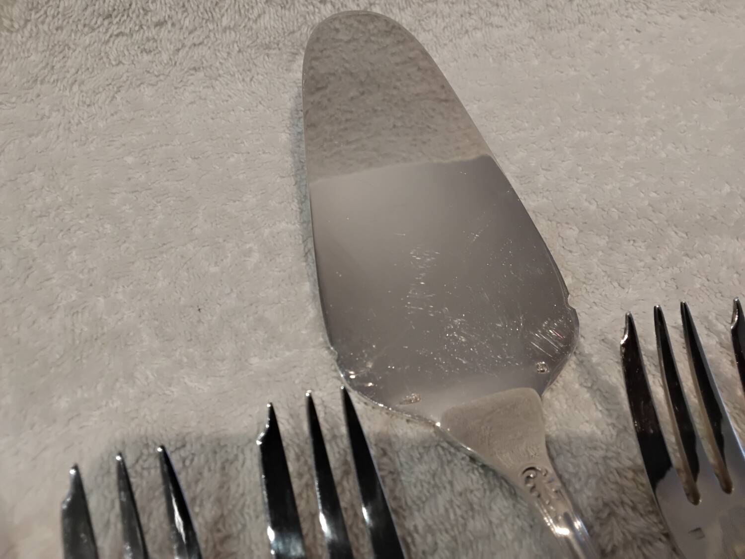 Frionnet rocaille silver metal cake forks 12 cake forks