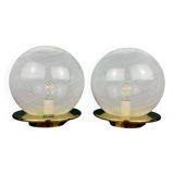 Swirl table lamps in Murano glass by F. Fabbian, Italy, 1970s, set of 2
