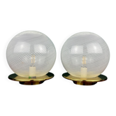 Lampes de table Swirl en verre Murano par F.Fabbian, Italie, années 1970, lot de 2
