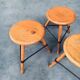 Industrial Low Tripod Stools, Belgium, 1950s, Set of 3
