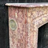 Louis XIV Style Fireplace In Purplish Brocatelle Marble Circa 1880