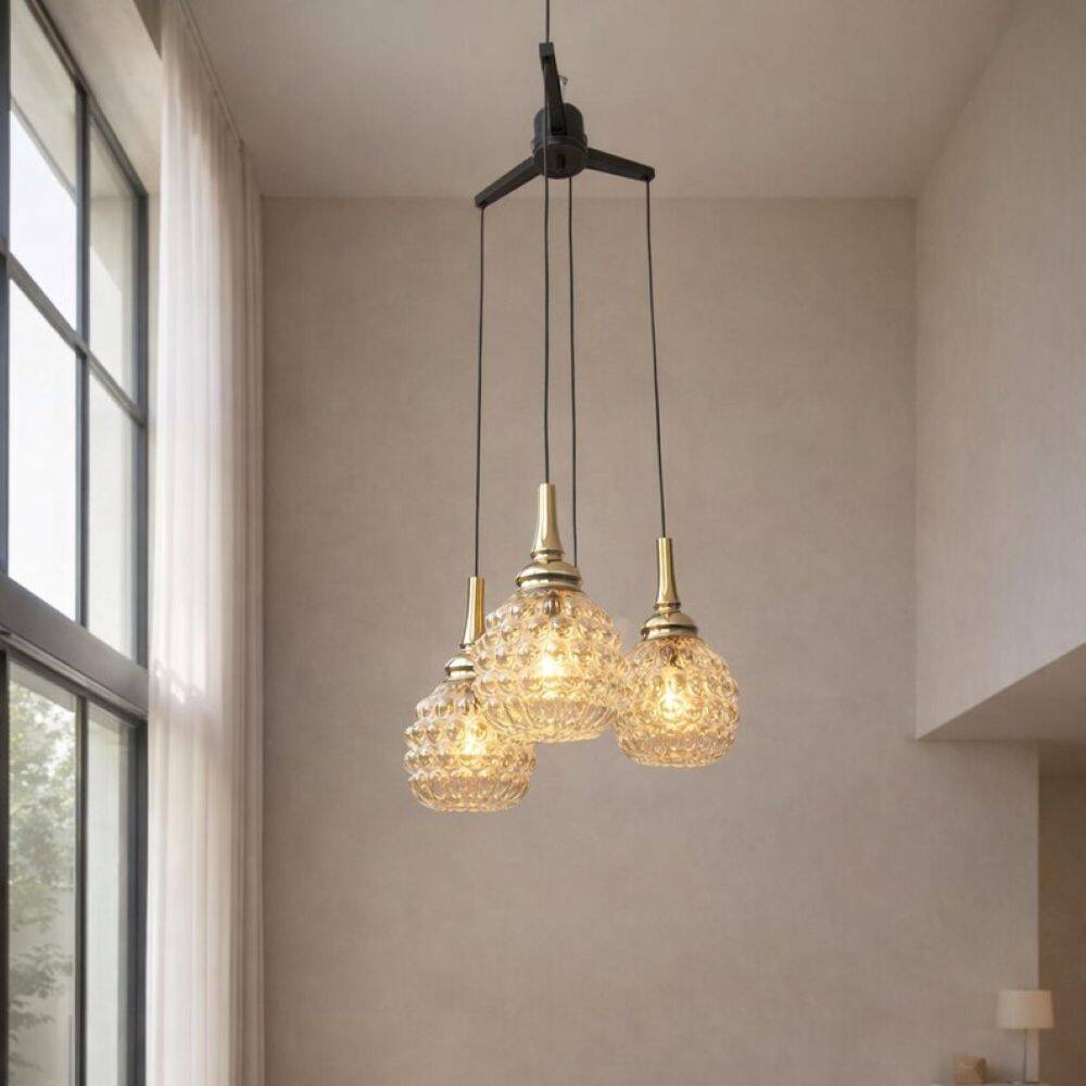 German 1960s cascading pendant by Hustadt Leuchten