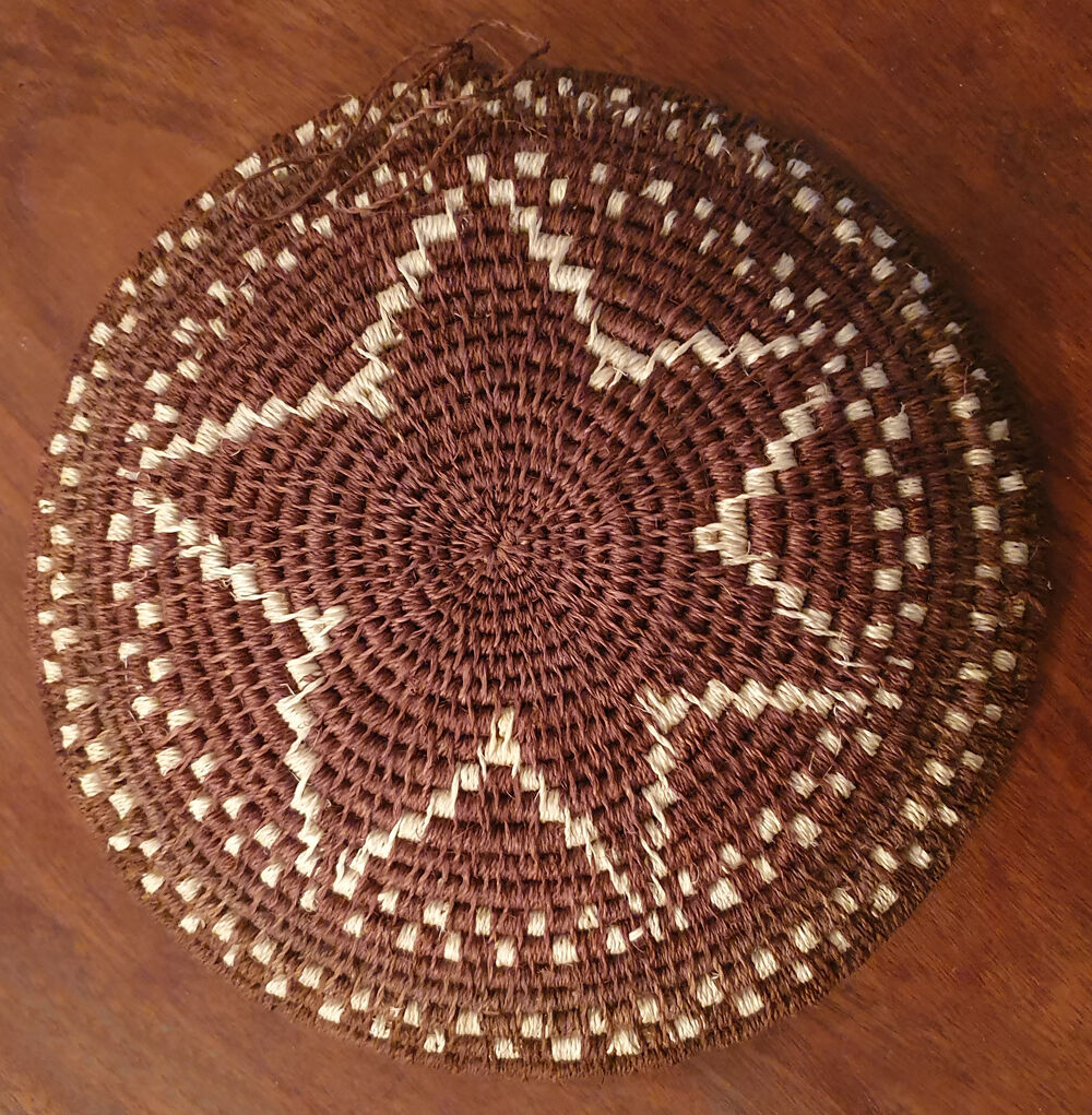 African woven wall basket  Boswana