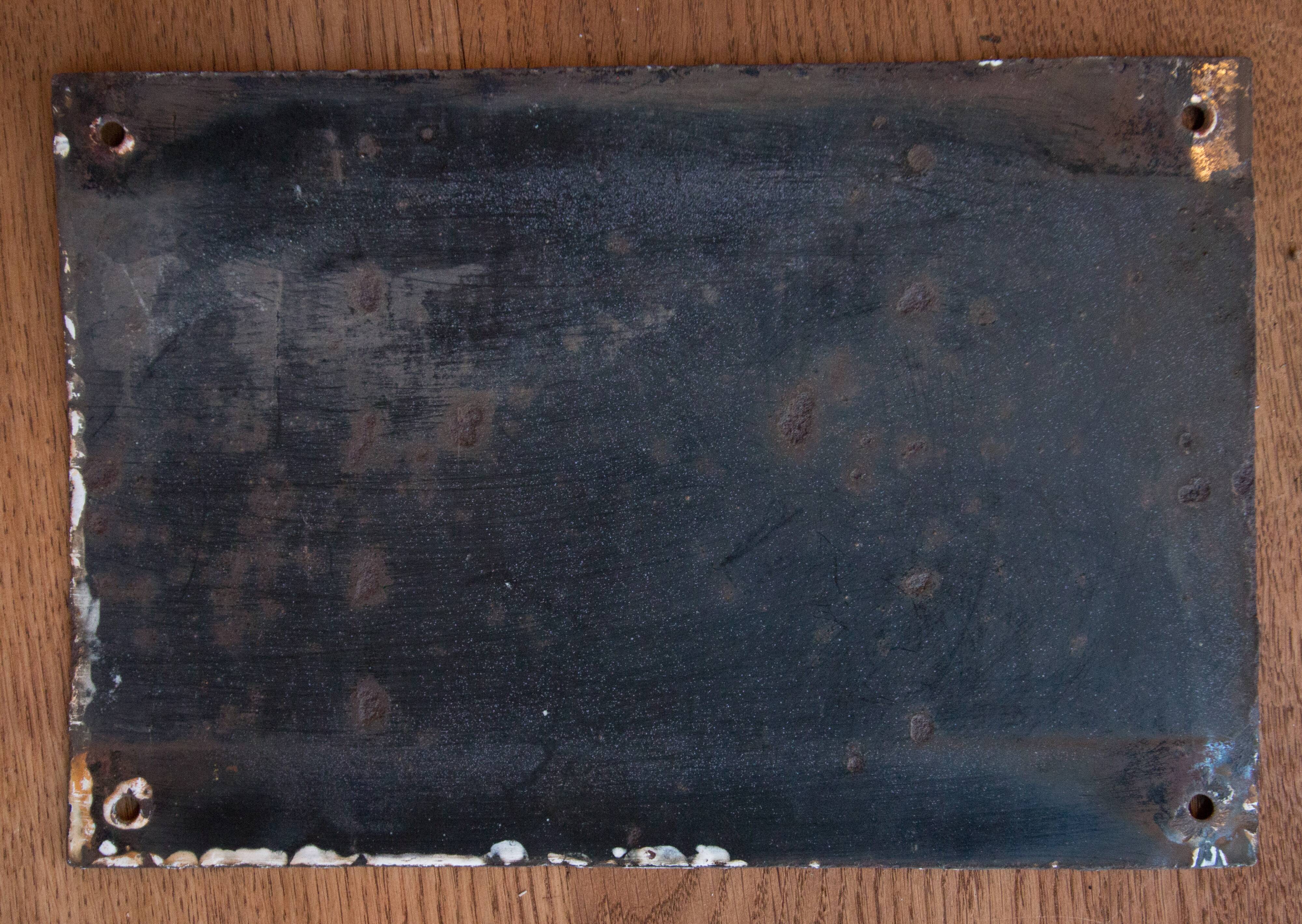 Enamelled "office" plate