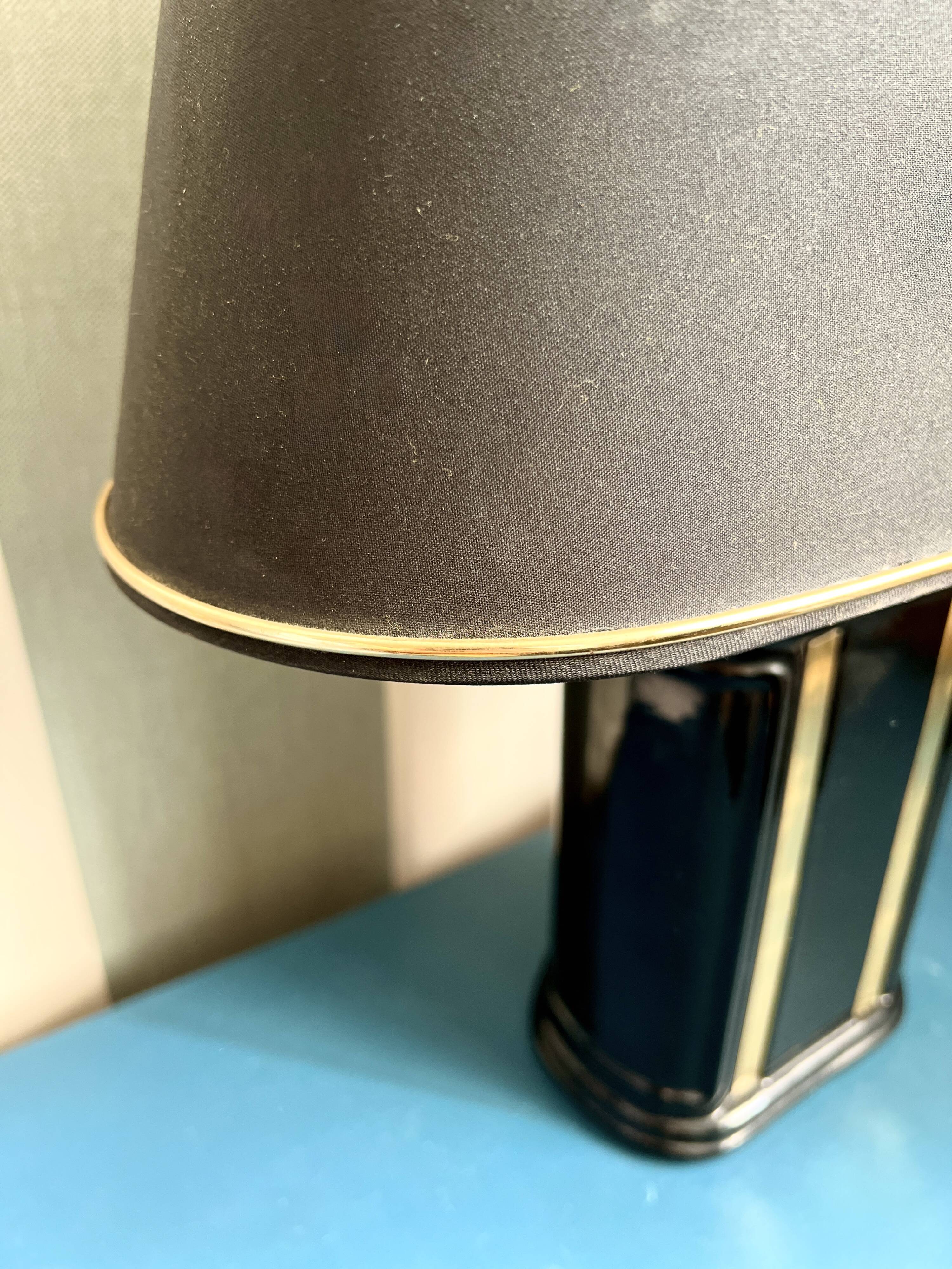 Vintage black & gold ceramic table lamp