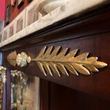 Italian Empire Mahogany and Parcel Gilt Console with Mirror and Carrara Marble Top, Late 18th Century