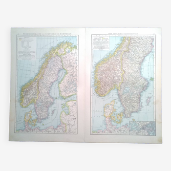 A geographical map from Atlas Richard Andrees year 1887 Norway and Scandinavia