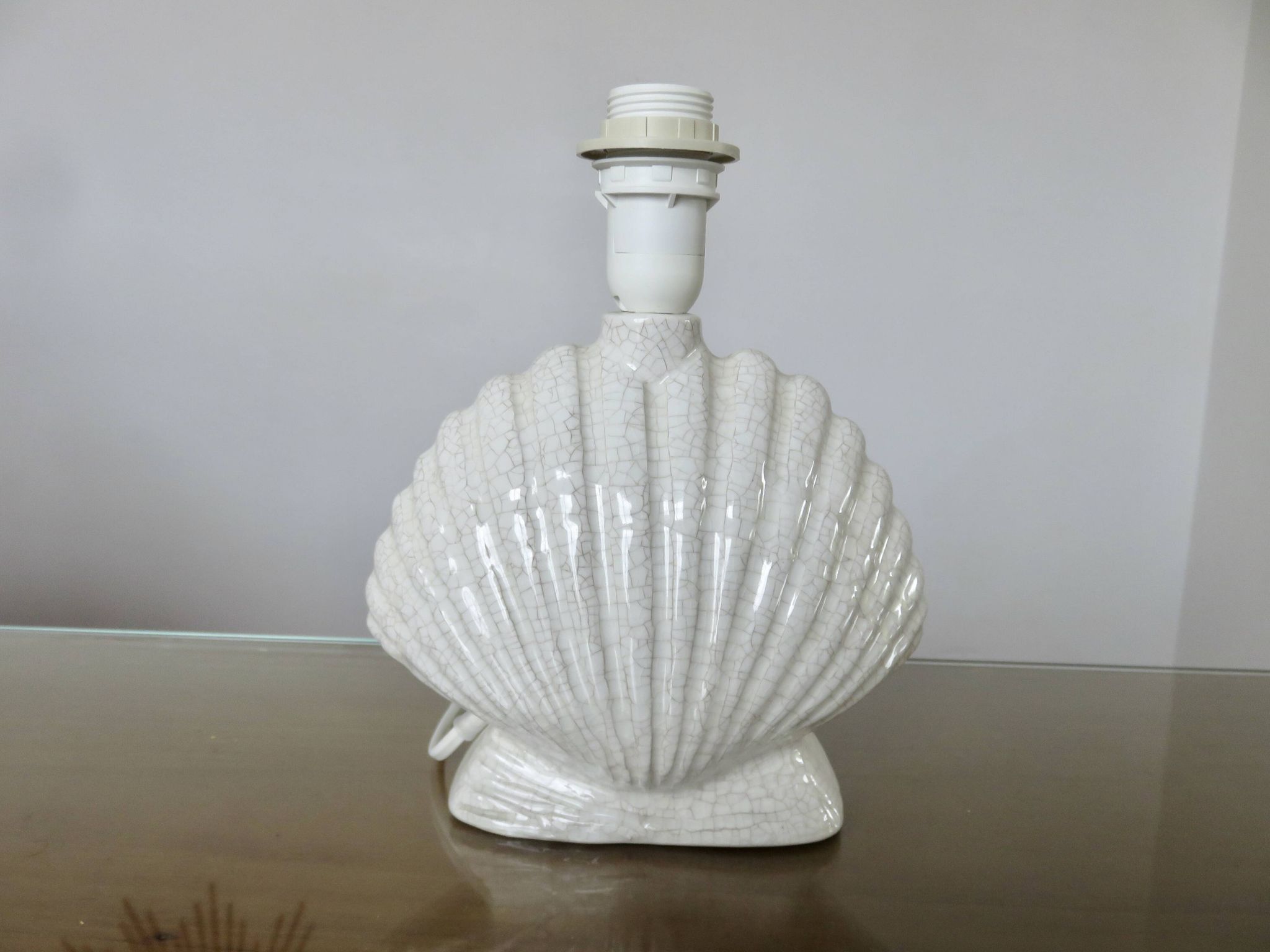 Lampe " coquillage " Italy en céramique craquelée années 70 80