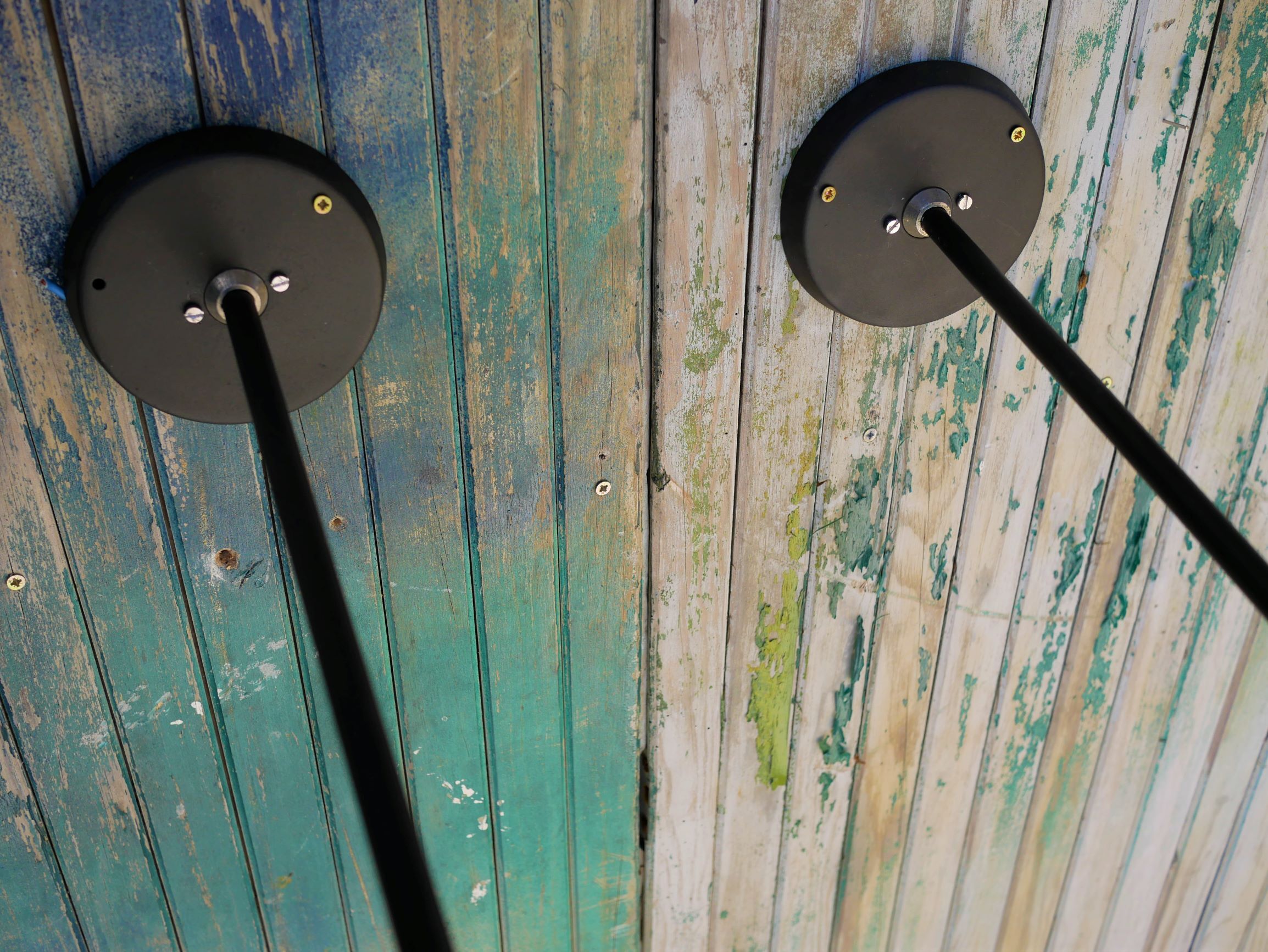 Pair of industrial arm wall lights, 60 years