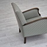 1950s, Danish vintage lounge chair, reupholstered, blend wool fabric.