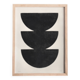 Tableau Abstrait Trio Noir 30x40cm signé Eawy