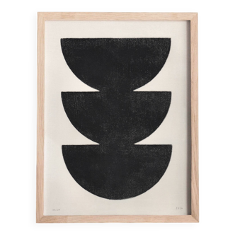 Abstract Painting Trio Noir 30x40cm signed Eawy