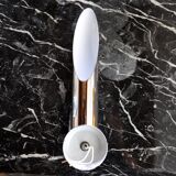 Space age tubular wall lamp, chromed metal, italy, 1970