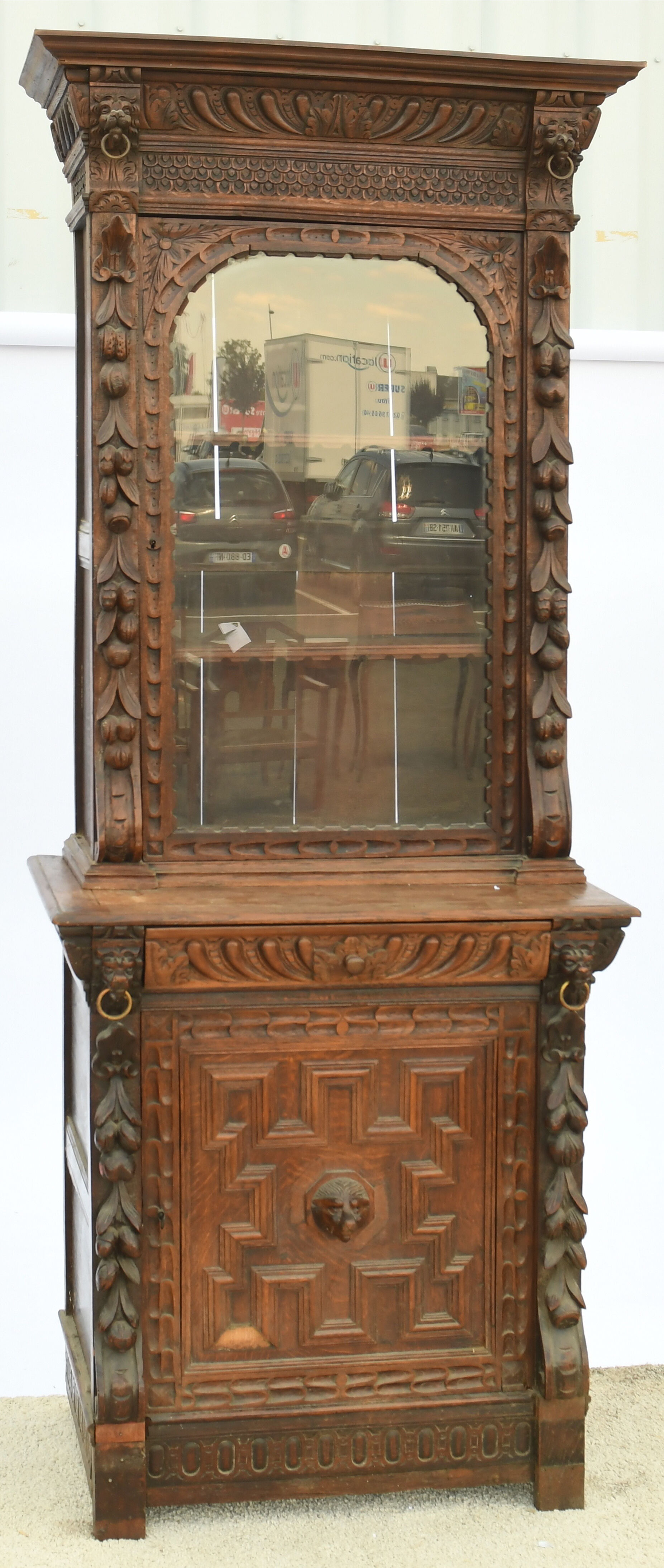 Vitrine 2 corps de style Louis XIII