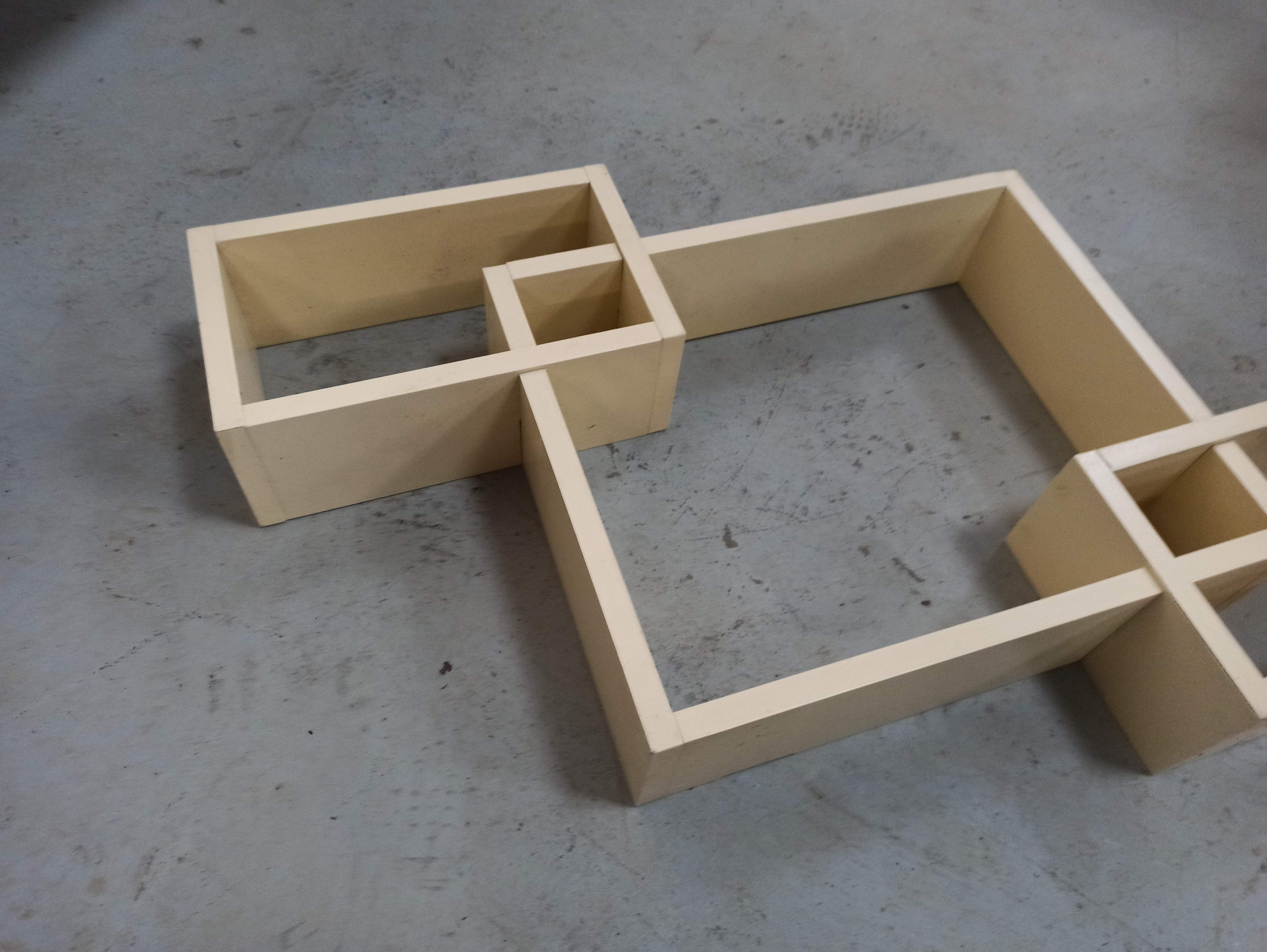 Shelf 3 blocks to hang vintage wall