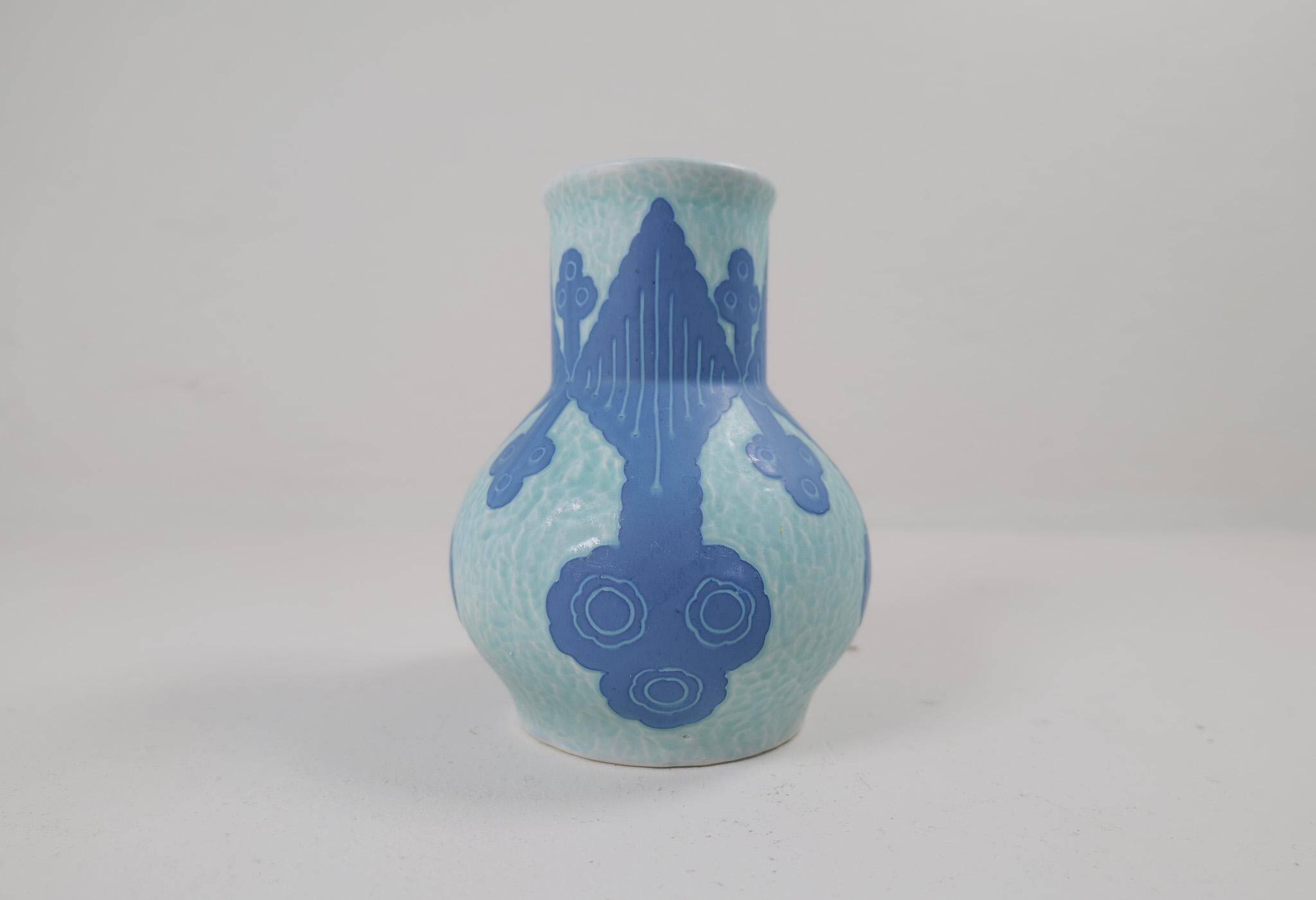 Art Deco Vase Sgraffito Gustavsberg Josef Ekberg Sweden 1922