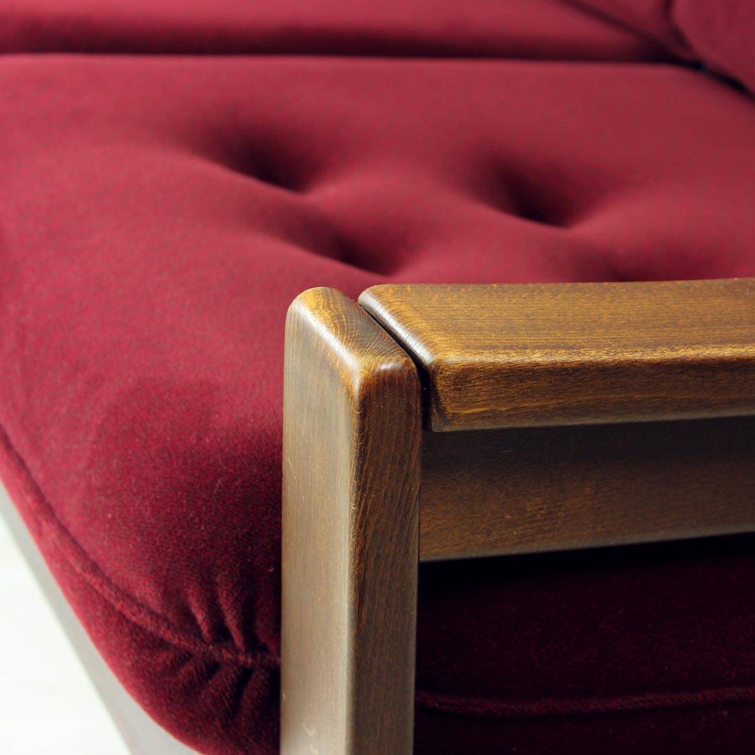 Canapé 2 places en velours de Hikor Pisek, Tchécoslovaquie, années 1980