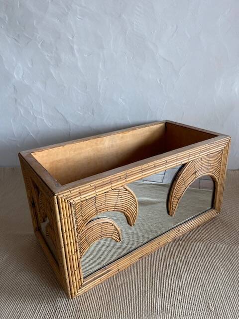 Wicker and mirror planter Vivai Del Sud