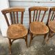 (Lot) 7 Vintage Wooden Bistro Chairs