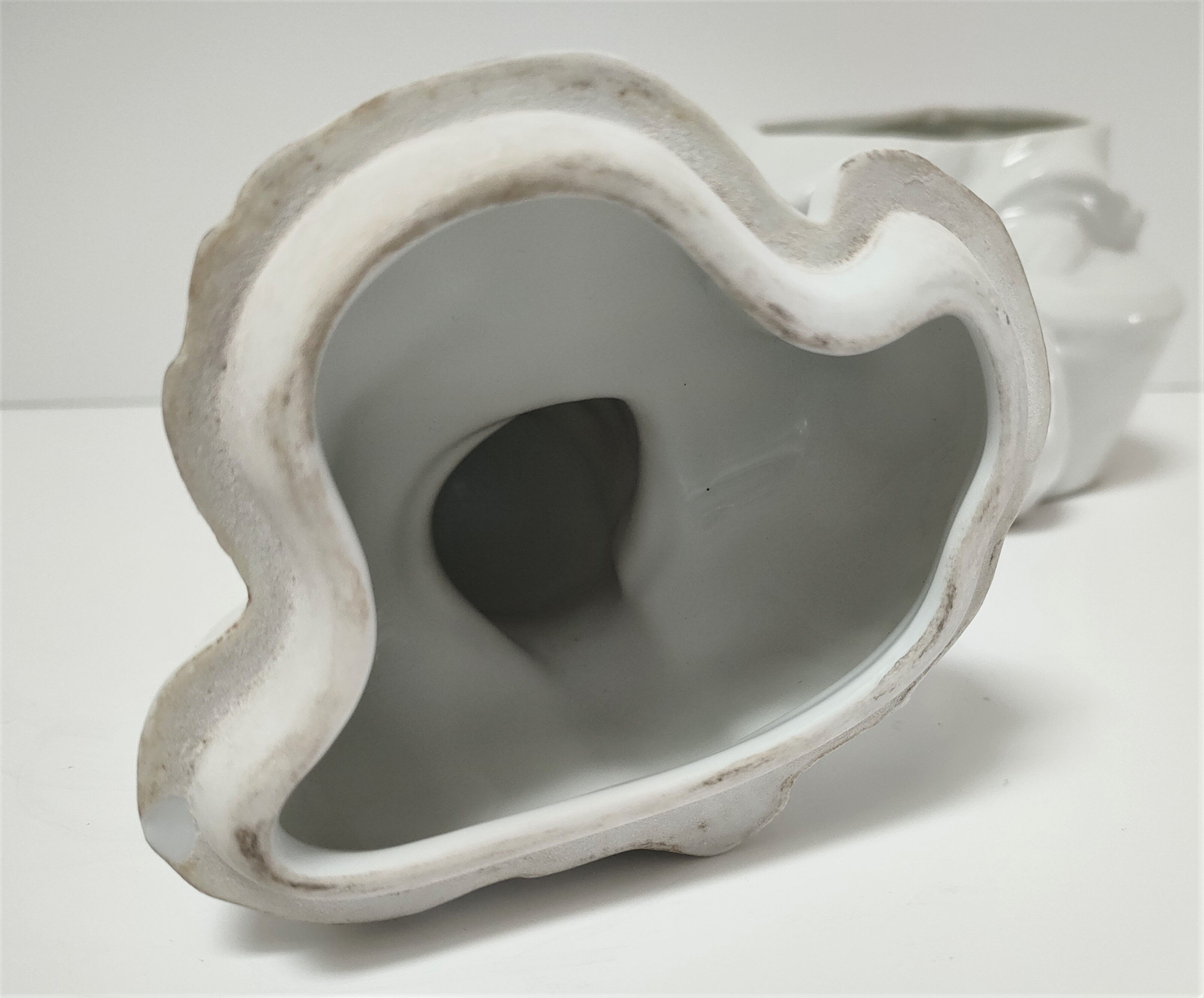 Anthropomorphic porcelain pot signed Baylac late nineteenth early twentieth