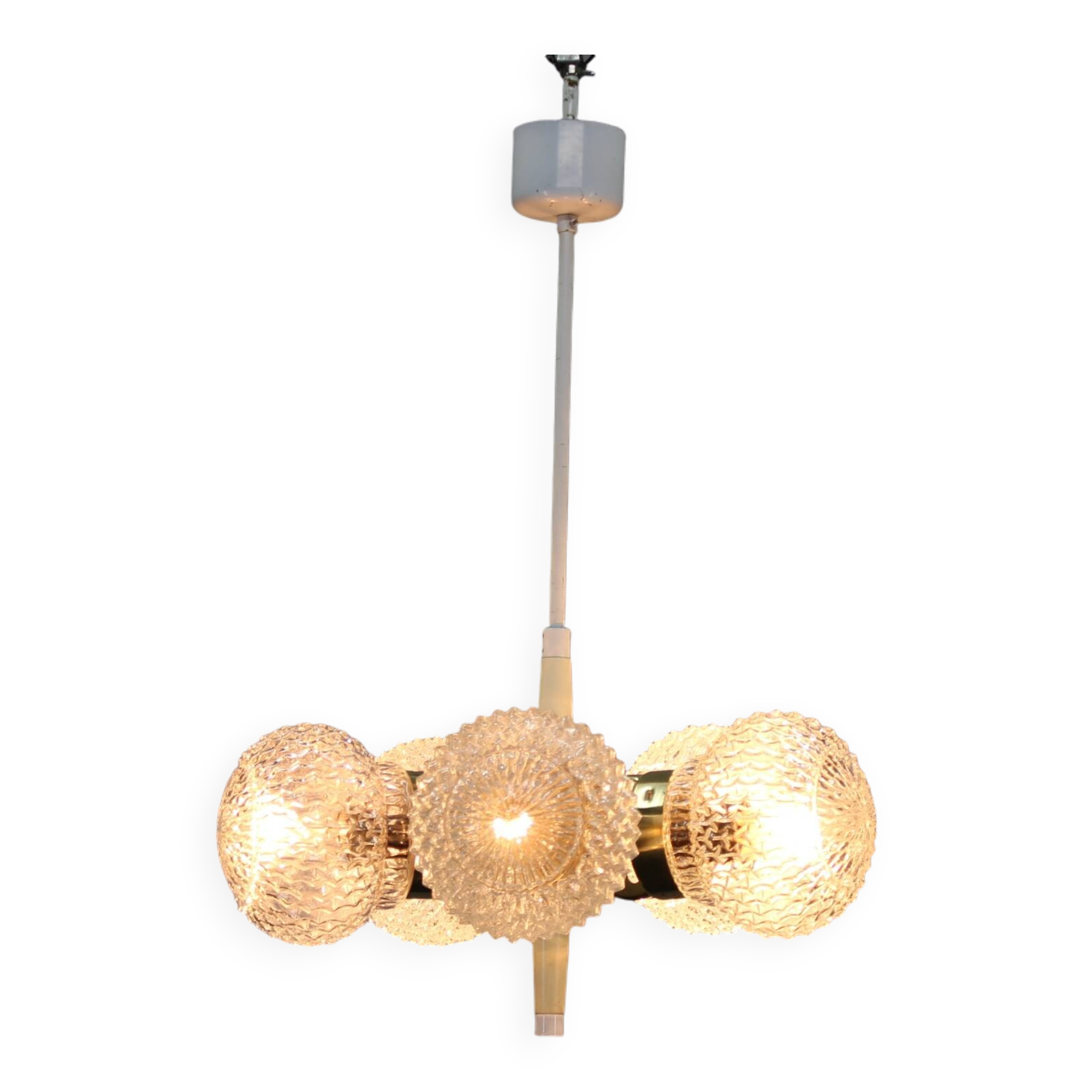 1970s Glass Chandelier by Instala Decin, Czechoslovakia