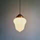 Art Deco pendant light in white opaline glass, 1920s-30s