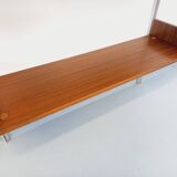 Wall shelf library with vintage ARP Minvielle secretary bar