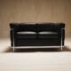 Cassina LC2 vintage two-seater sofa by Charlotte Perriand and Le Corbusier
