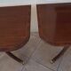 Mahogany top table inlaid with light wood nets and brass toes